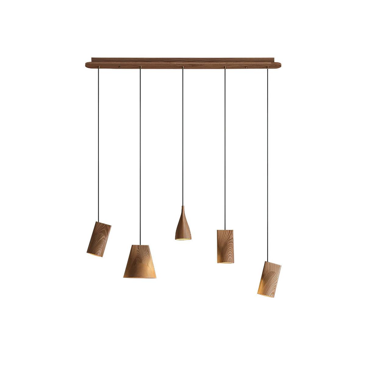 Ivarara asymmetrische Pendelleuchte aus Holz