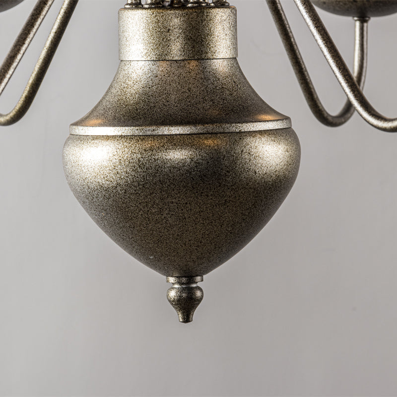 Blikuvyu Vintage Industrial Kronleuchter aus Metall in Messing