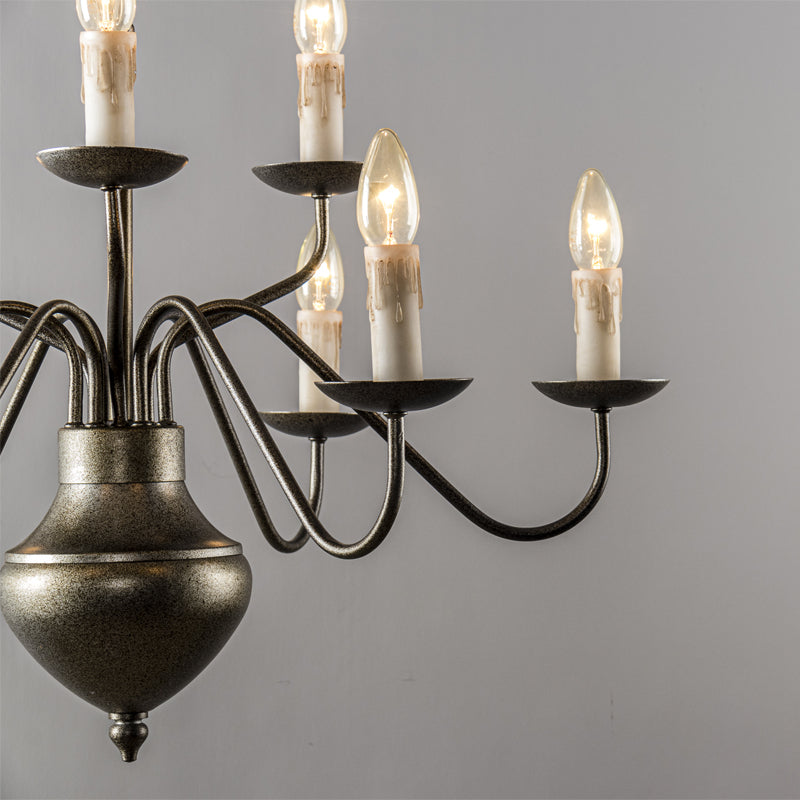 Blikuvyu Vintage Industrial Kronleuchter aus Metall in Messing