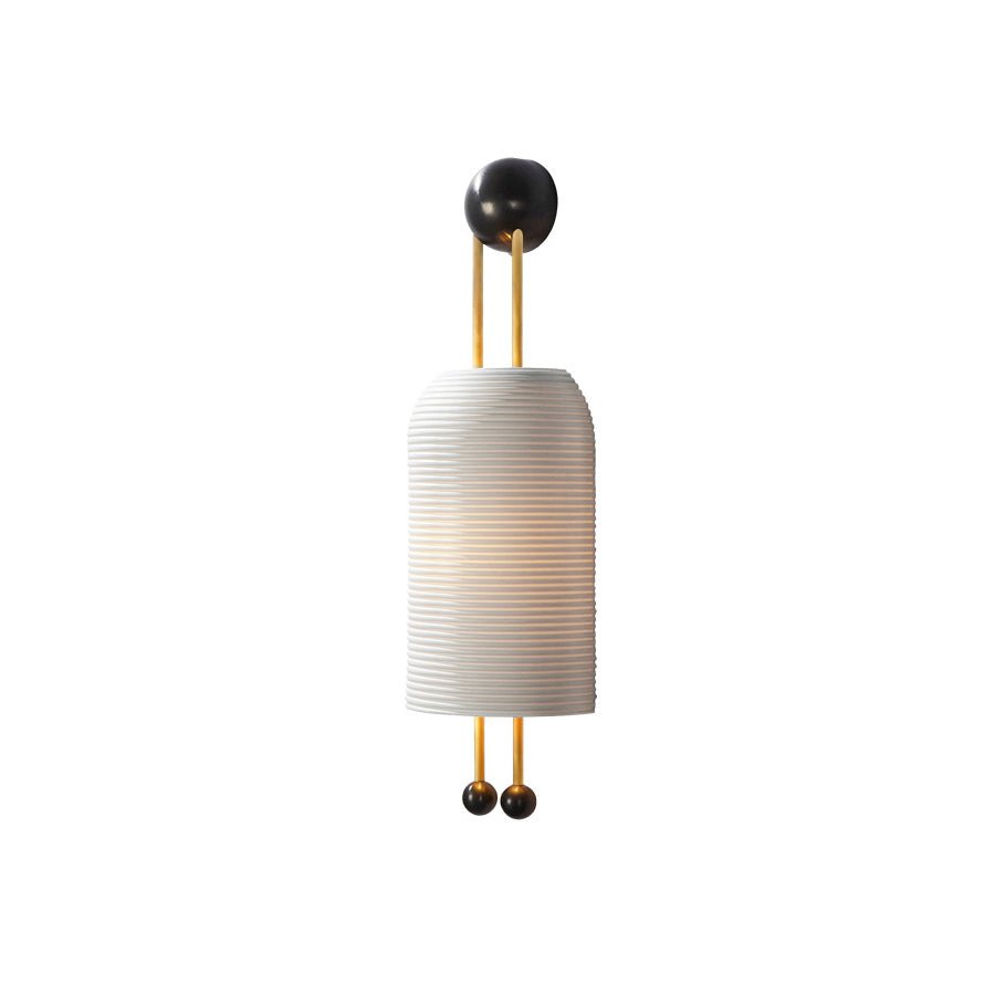 Bly Wandleuchte Opalglas Goldstäbe