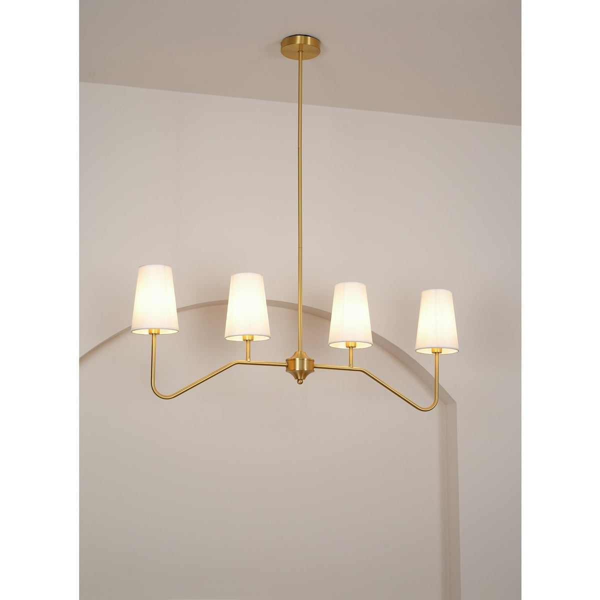 Oriinissa Kronleuchter Messing gebogen Beige linear