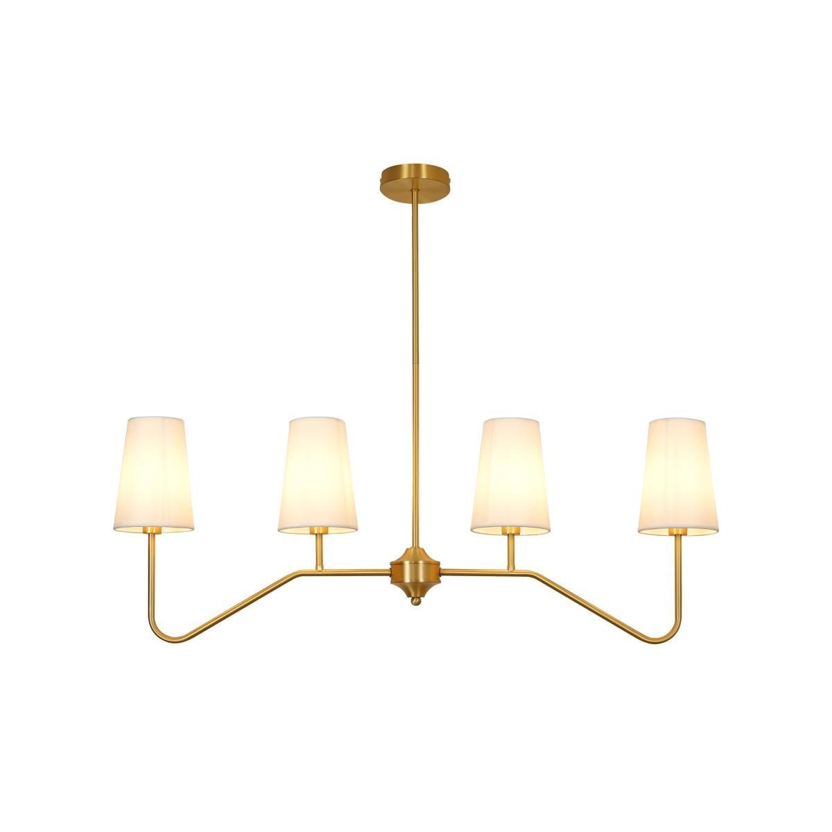 Oriinissa Kronleuchter Messing gebogen Beige linear