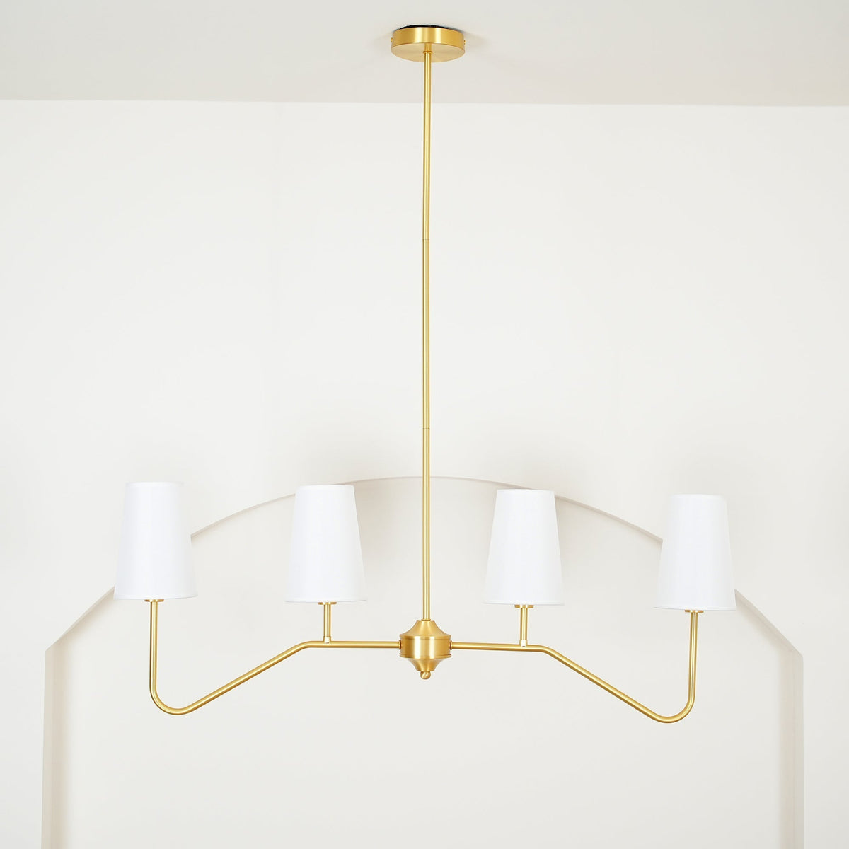 Oriinissa Kronleuchter Messing gebogen Beige linear