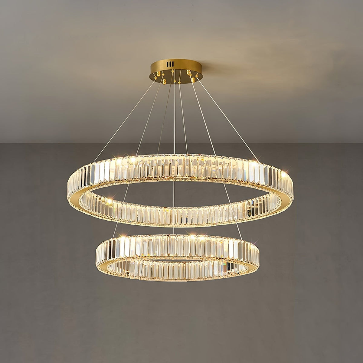 Cyrirelle Kronleuchter Gold Kristallring