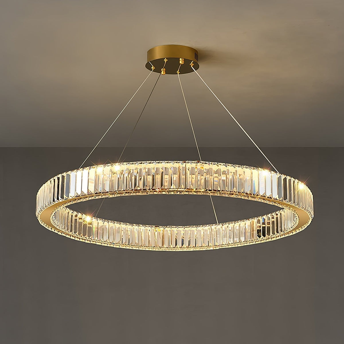 Cyrirelle Kronleuchter Gold Kristallring