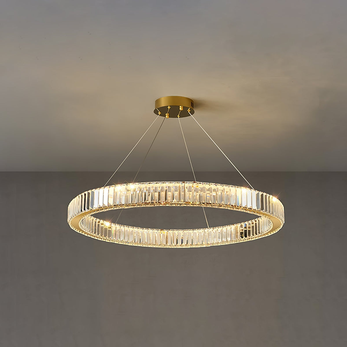 Cyrirelle Kronleuchter Gold Kristallring