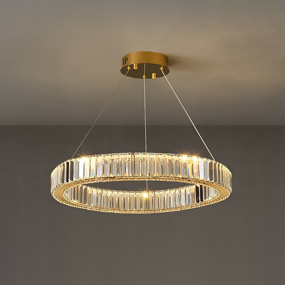 Cyrirelle Kronleuchter Gold Kristallring