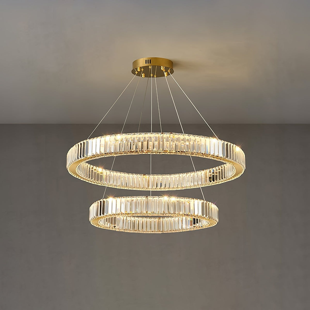 Cyrirelle Kronleuchter Gold Kristallring