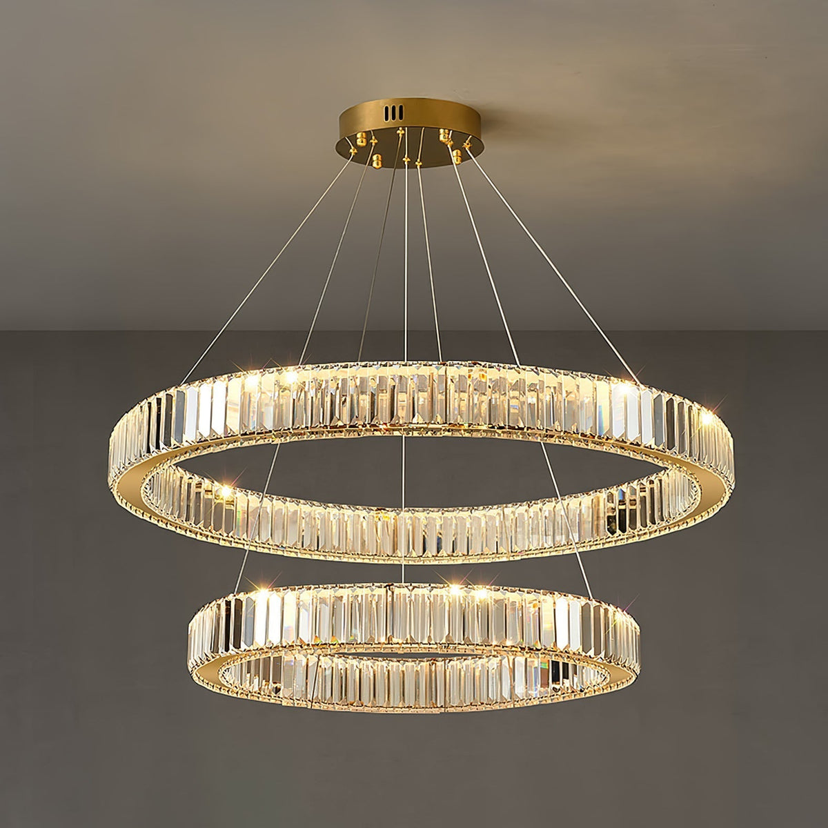 Cyrirelle Kronleuchter Gold Kristallring