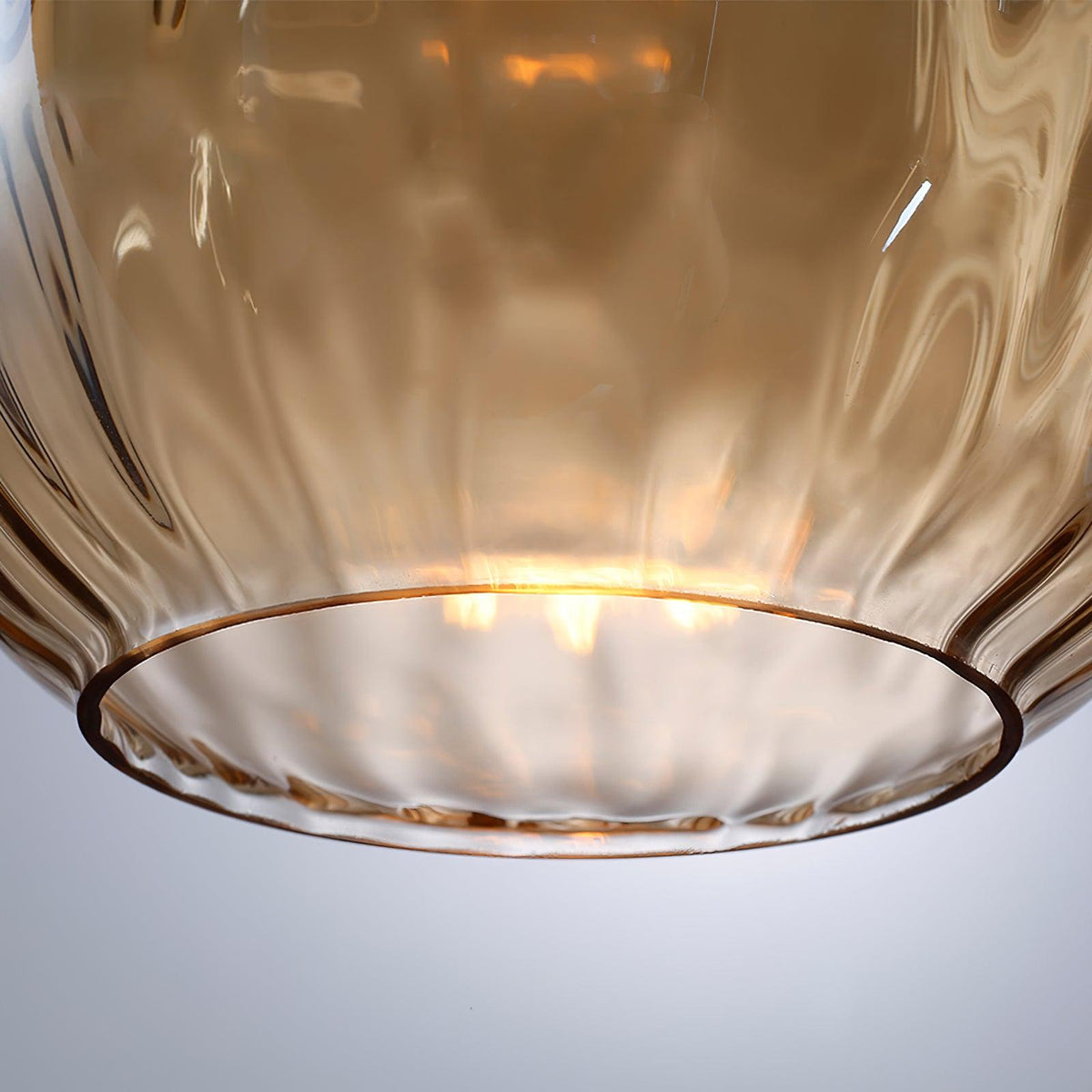 Rinisena Pendelleuchte aus klarem Glas und Holz im nordischen modernen Stil
