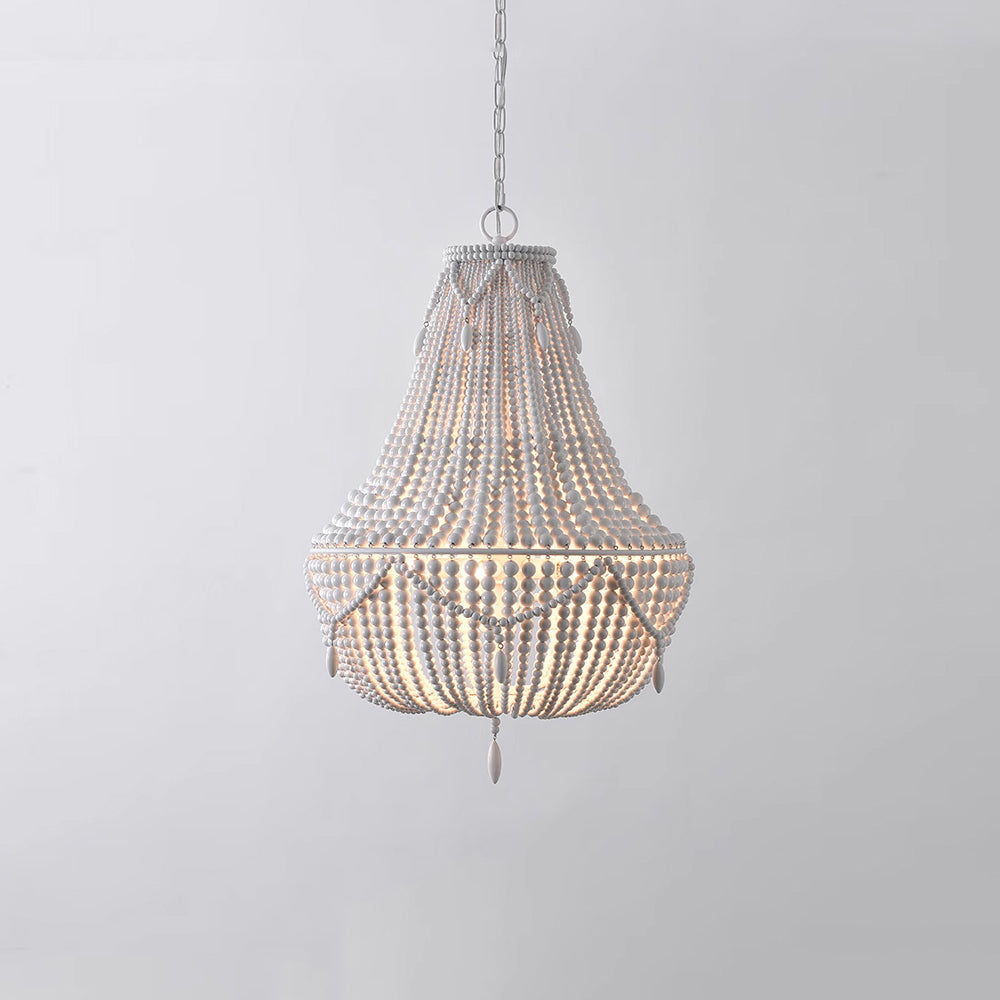 Eirikuvyu Kronleuchter im postmodernen Luxus-Stil mit Perlen aus Metall und Holz