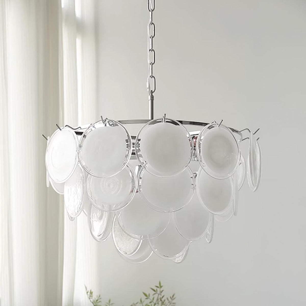 Lumirae Kronleuchter Kaskadierende Milchglas-Scheiben