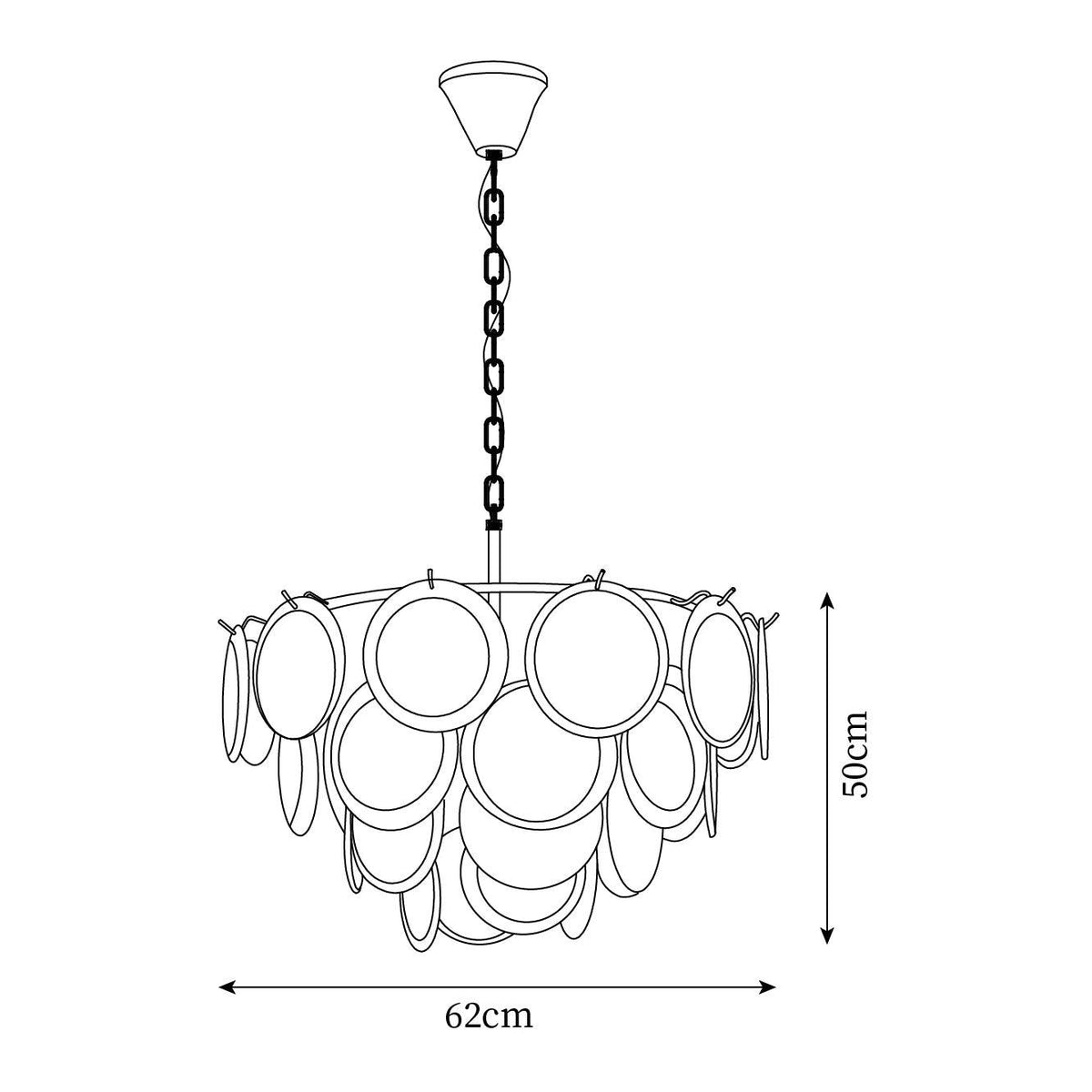 Lumirae Kronleuchter Kaskadierende Milchglas-Scheiben