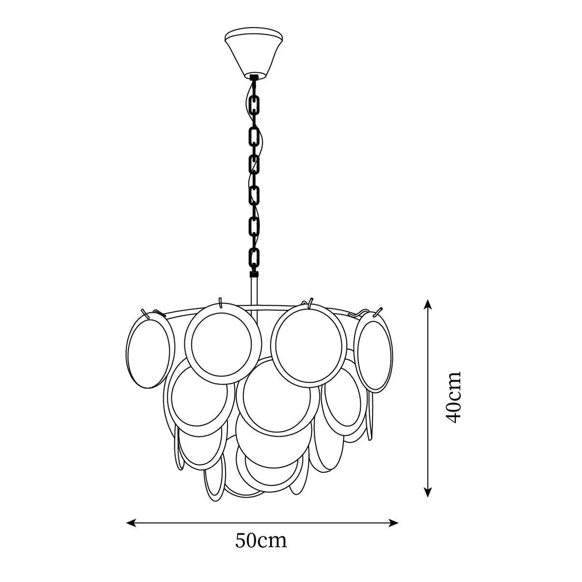 Lumirae Kronleuchter Kaskadierende Milchglas-Scheiben