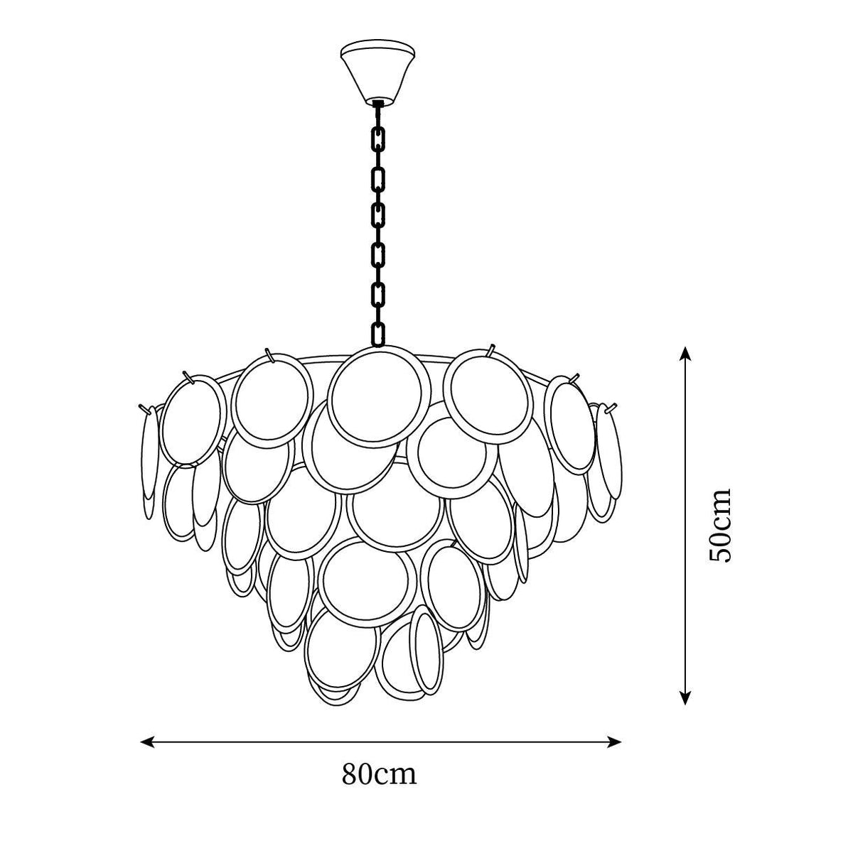 Lumirae Kronleuchter Kaskadierende Milchglas-Scheiben