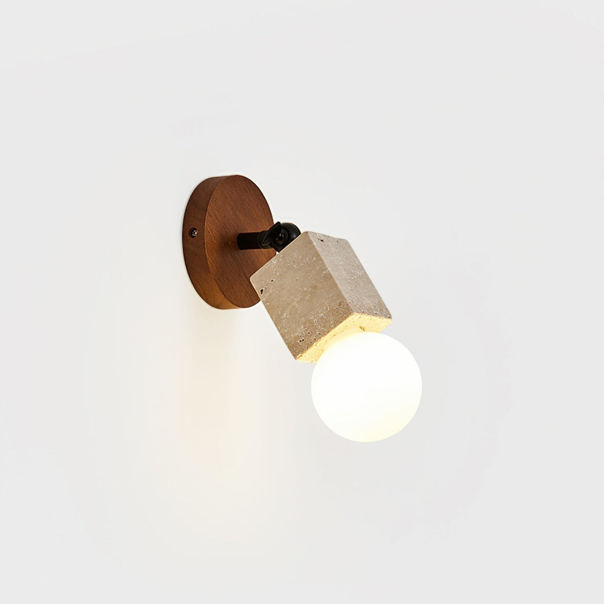 Tavaenne Cute Travertine Wandleuchte Holzplatte