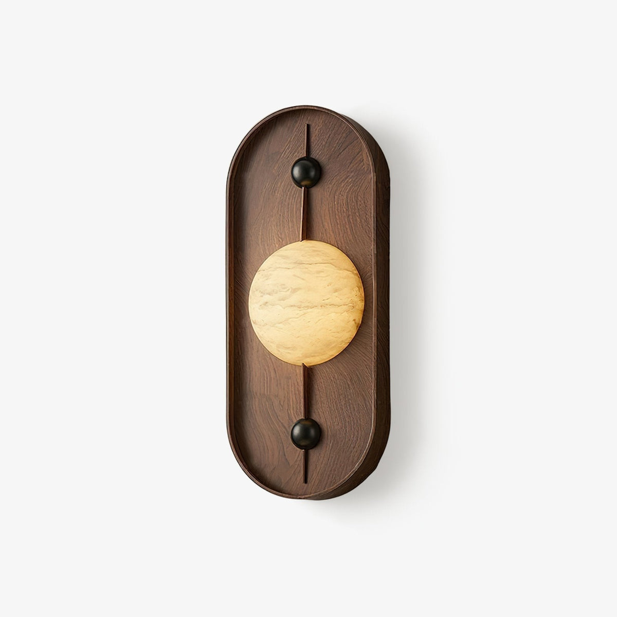 Nivuielle Oval Alabaster Holz Wandleuchte
