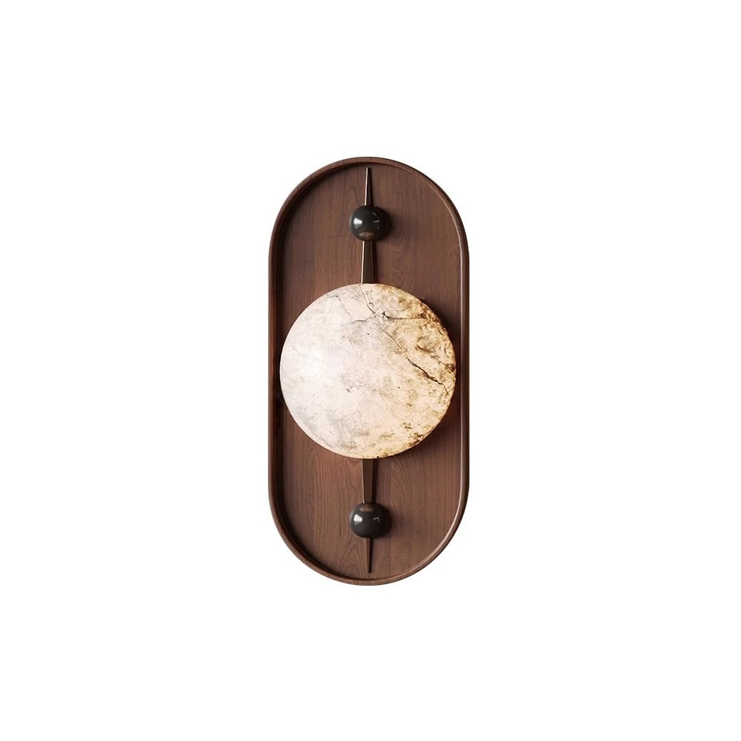 Nivuielle Oval Alabaster Holz Wandleuchte
