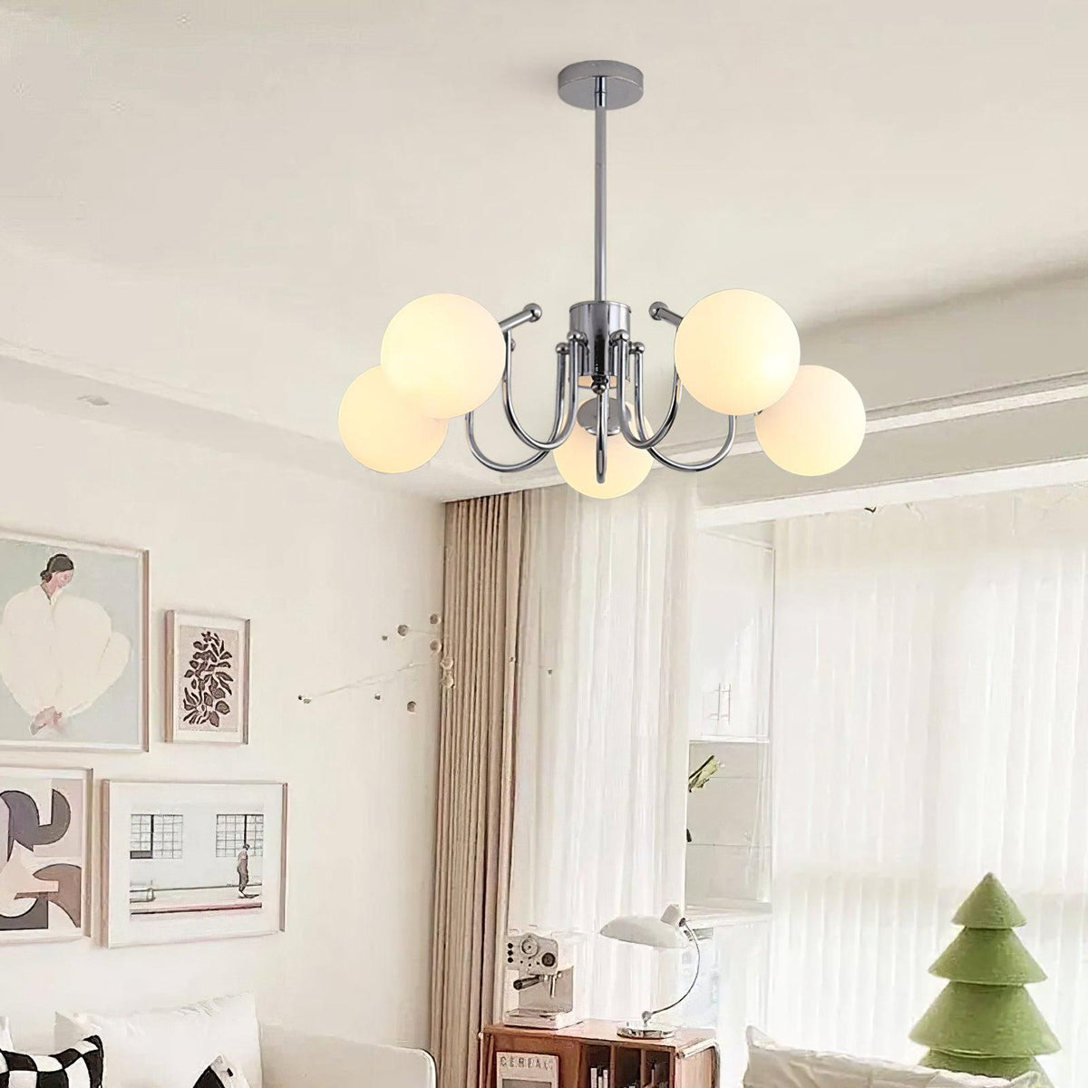 Tave Kronleuchter Kugel Chrom modern