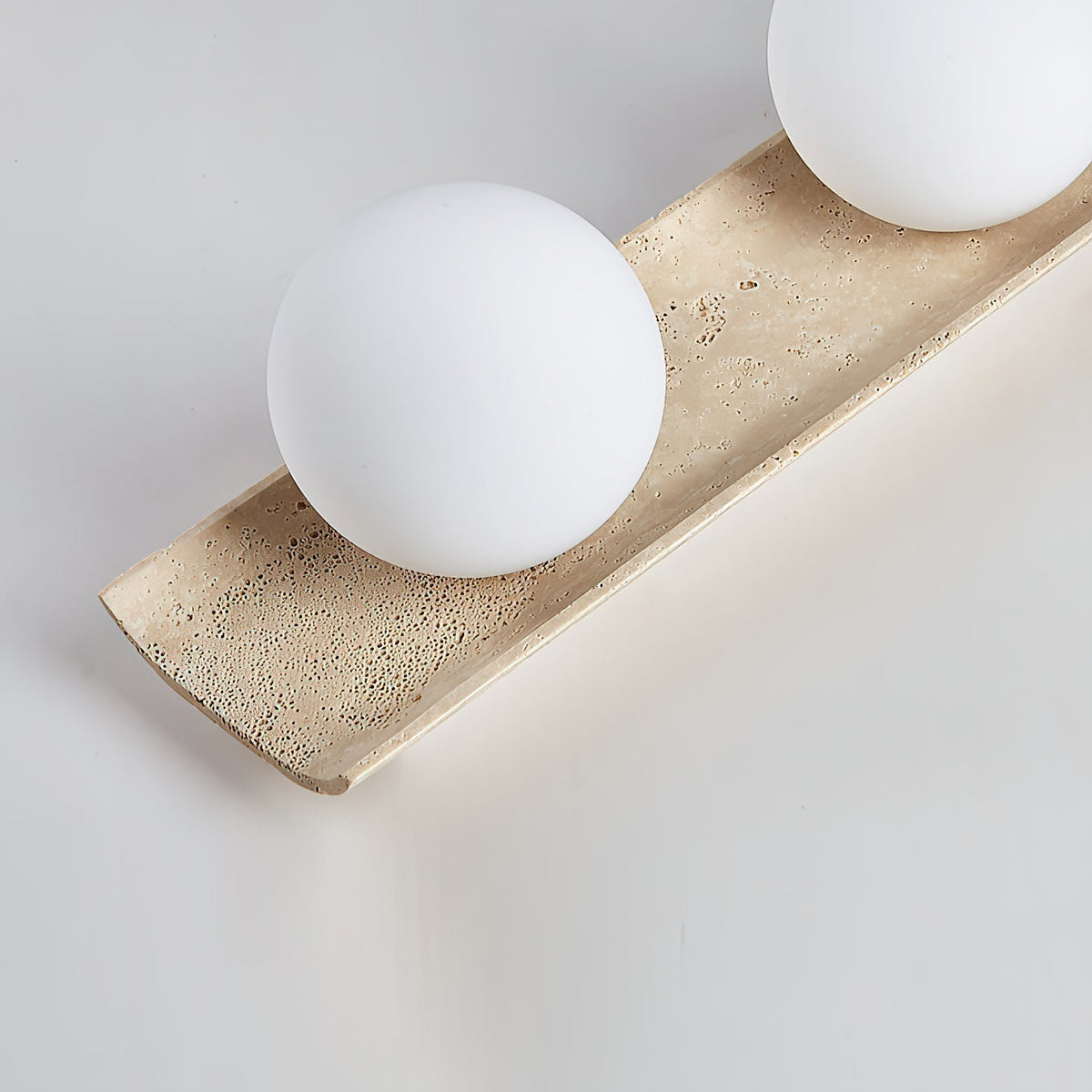 Serenaya Kugel Travertin-Glas Deckenleuchte
