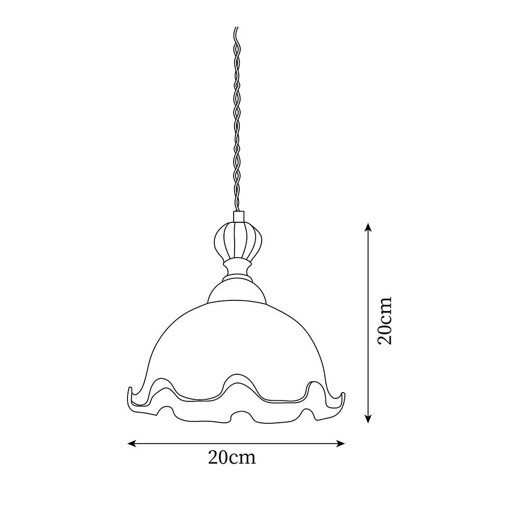 Pendelleuchte Wavy Edge Glas Lampenschirm Soft Glow Vintage Romantisch