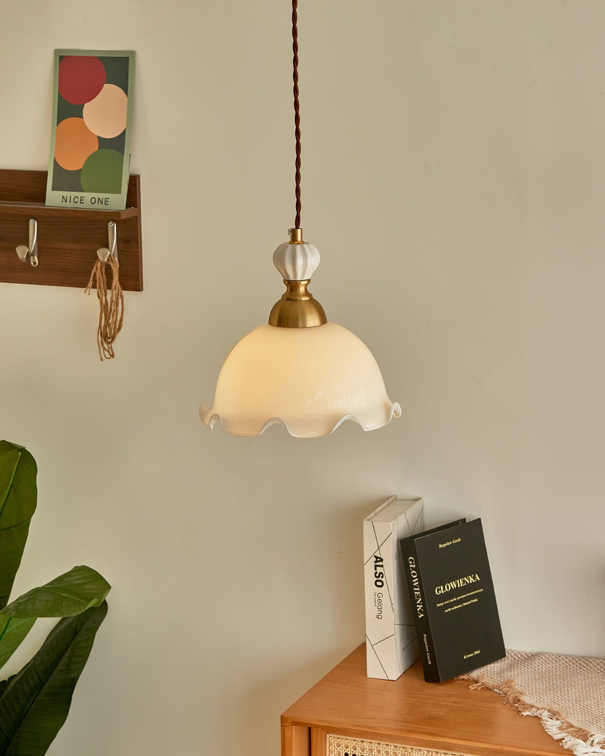 Pendelleuchte Wavy Edge Glas Lampenschirm Soft Glow Vintage Romantisch