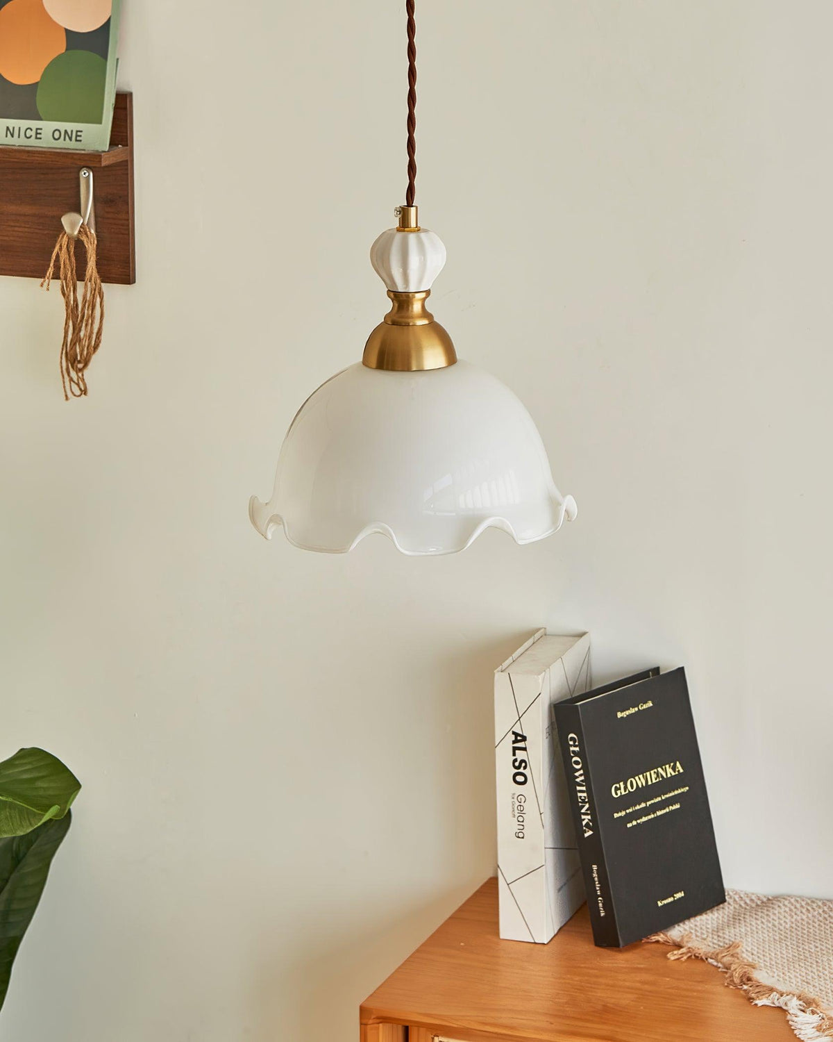 Pendelleuchte Wavy Edge Glas Lampenschirm Soft Glow Vintage Romantisch