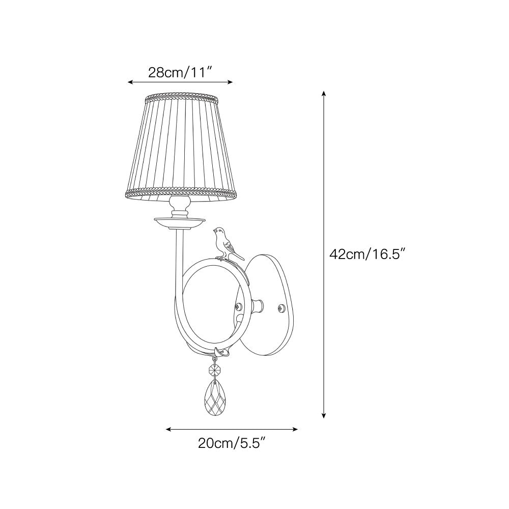 Orvienne Wandleuchte aus Stoff in Linienoptik