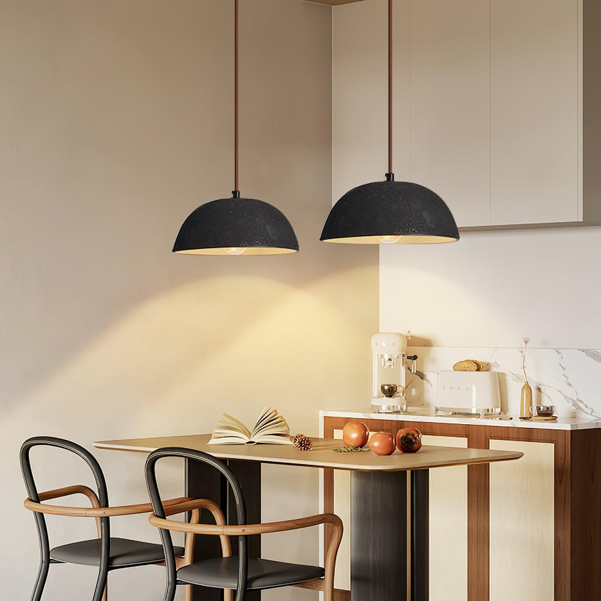 Dome Vintage Pendelleuchte aus Holz