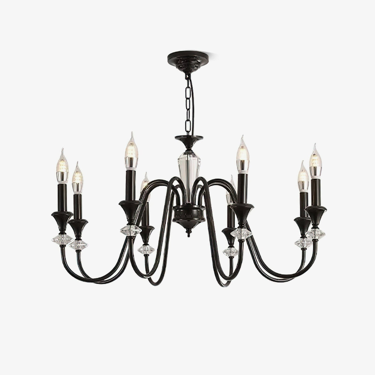 Selivora Kronleuchter Schwarz & Kristall Candelabra