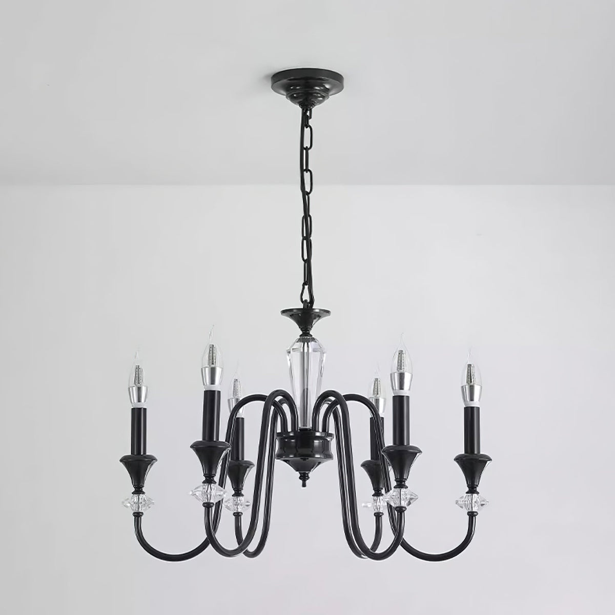 Selivora Kronleuchter Schwarz & Kristall Candelabra