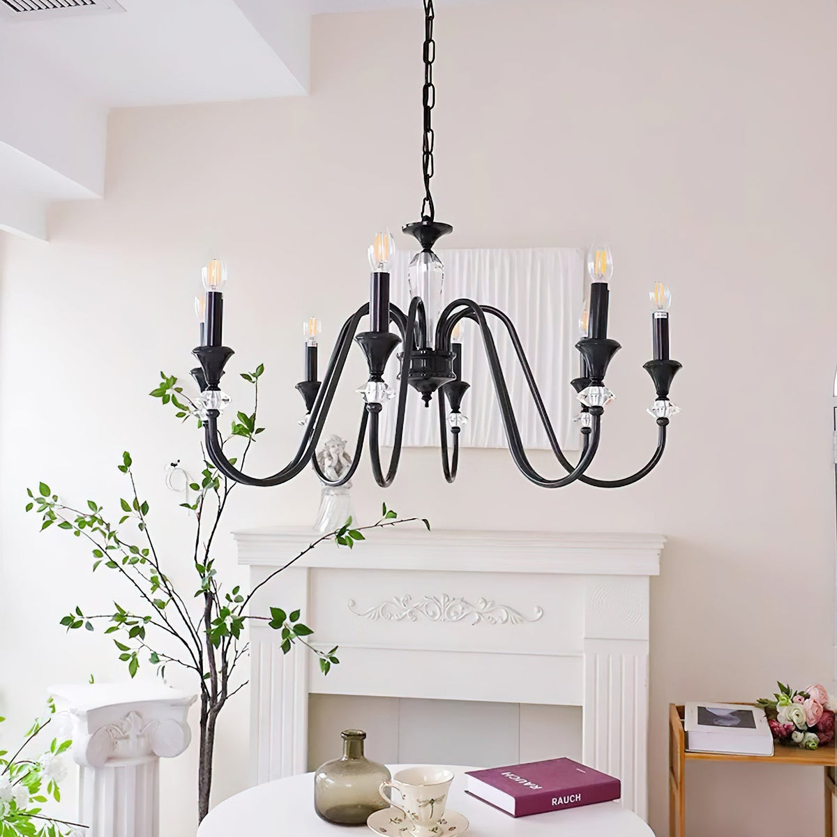 Selivora Kronleuchter Schwarz & Kristall Candelabra