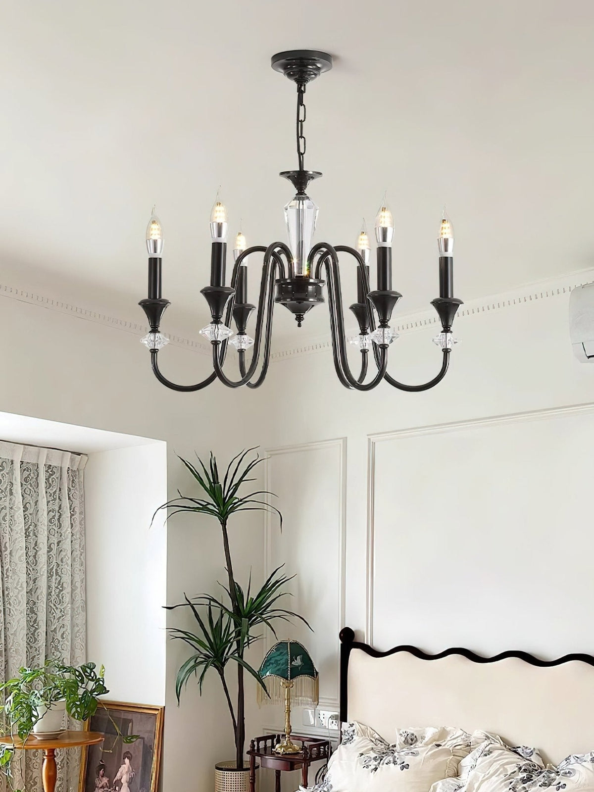Selivora Kronleuchter Schwarz & Kristall Candelabra