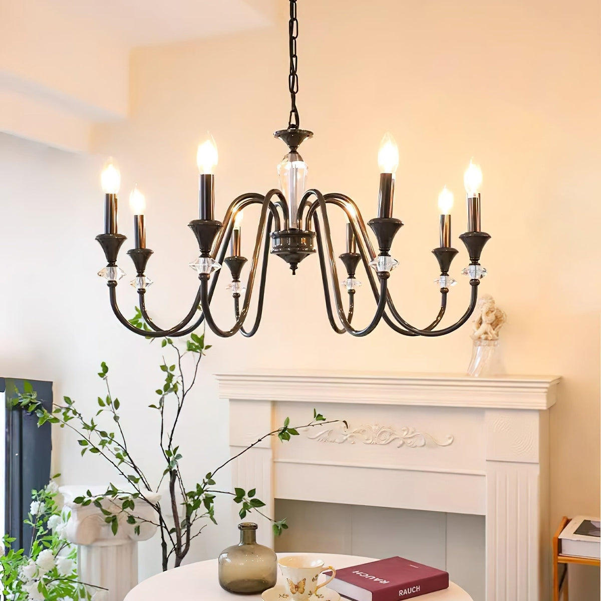 Selivora Kronleuchter Schwarz & Kristall Candelabra