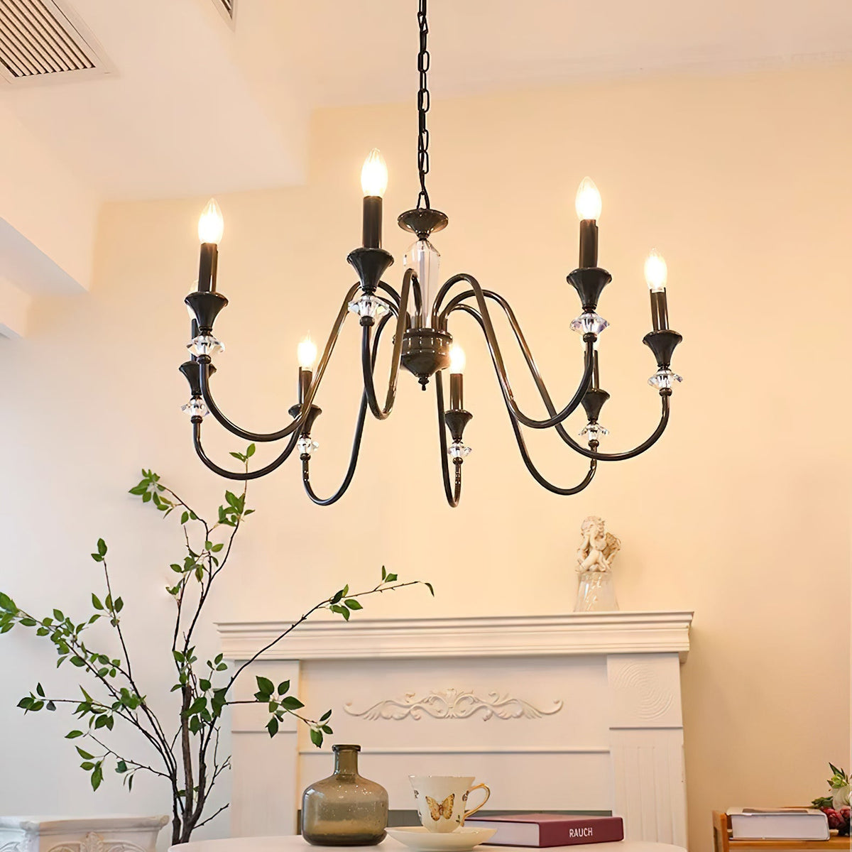 Selivora Kronleuchter Schwarz & Kristall Candelabra