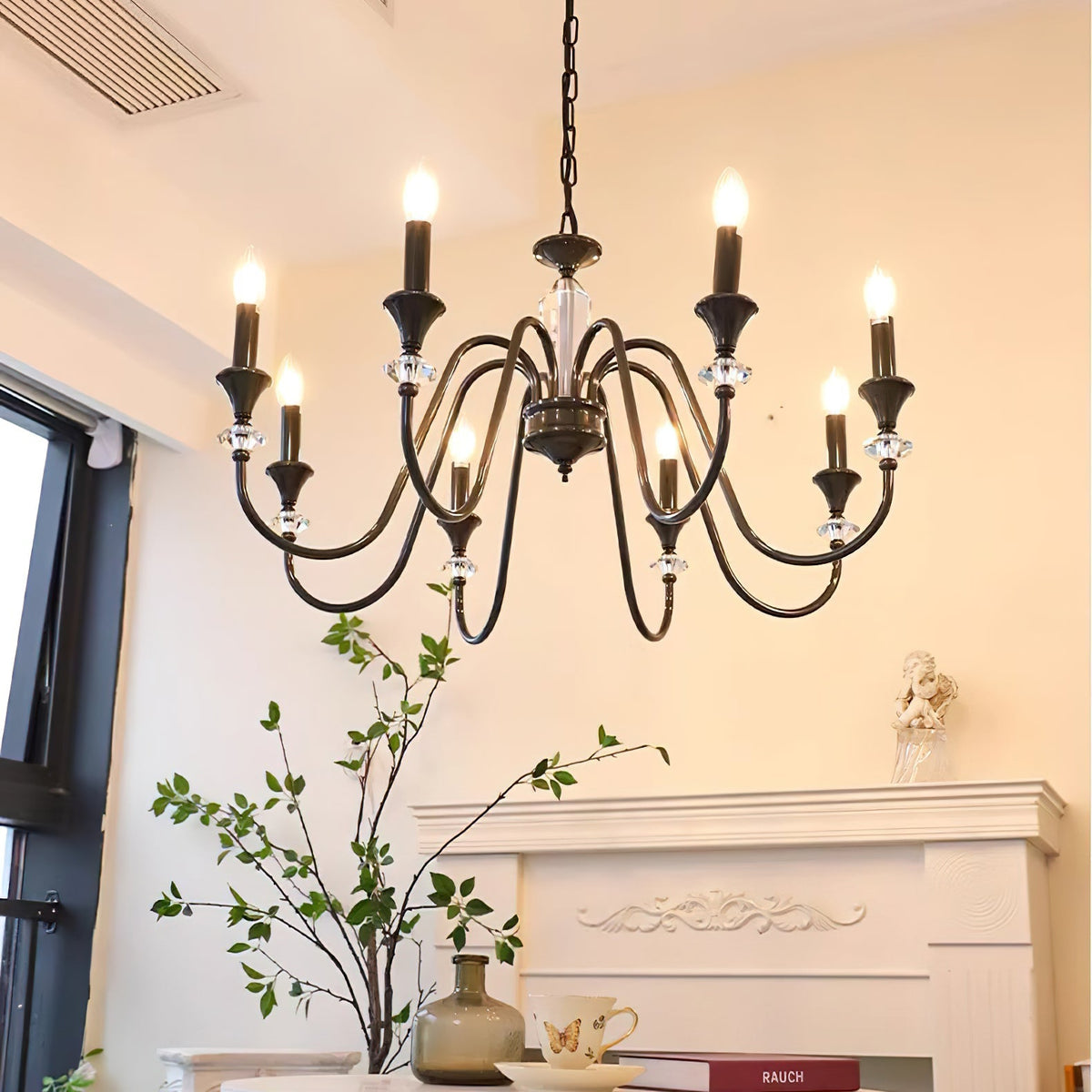 Selivora Kronleuchter Schwarz & Kristall Candelabra