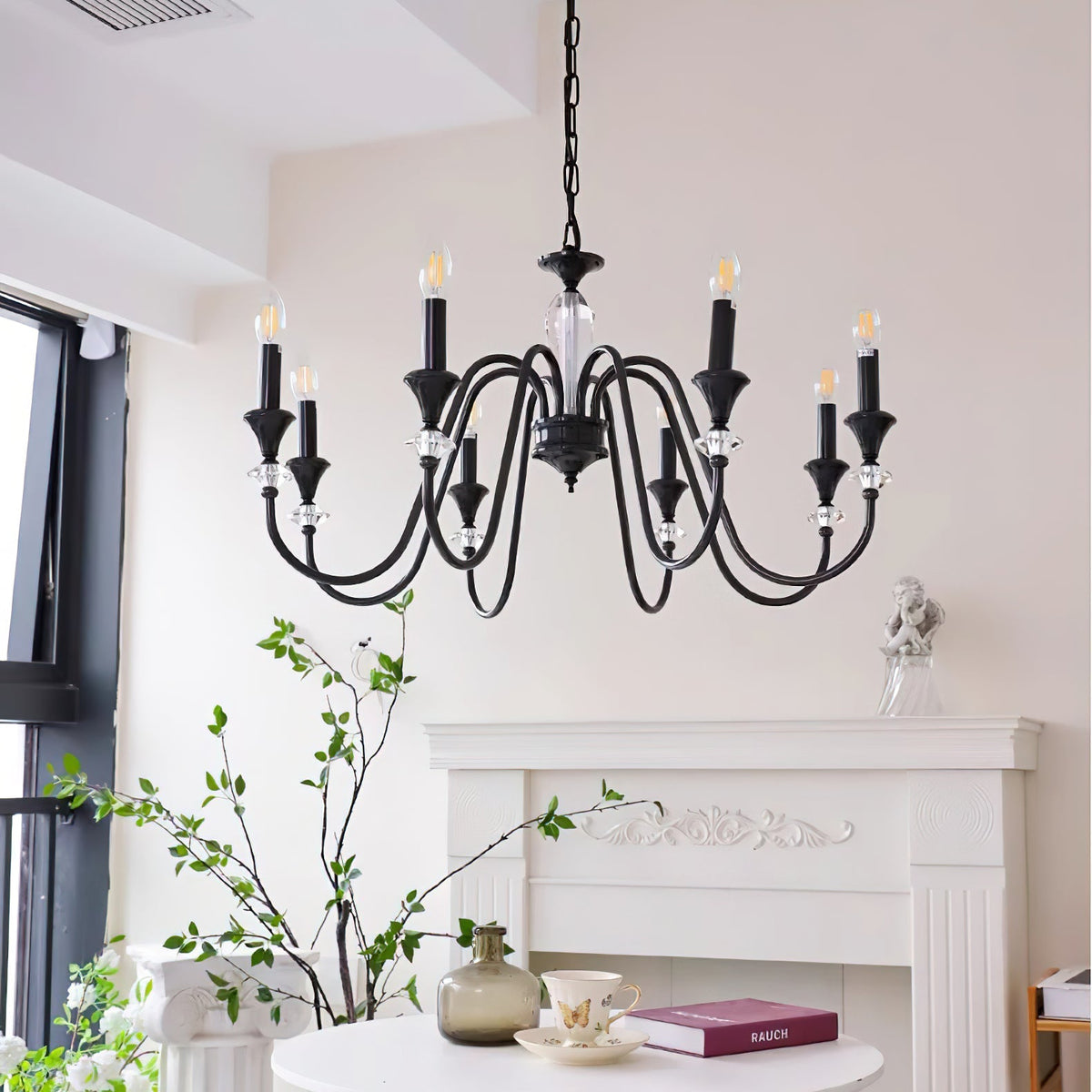 Selivora Kronleuchter Schwarz & Kristall Candelabra