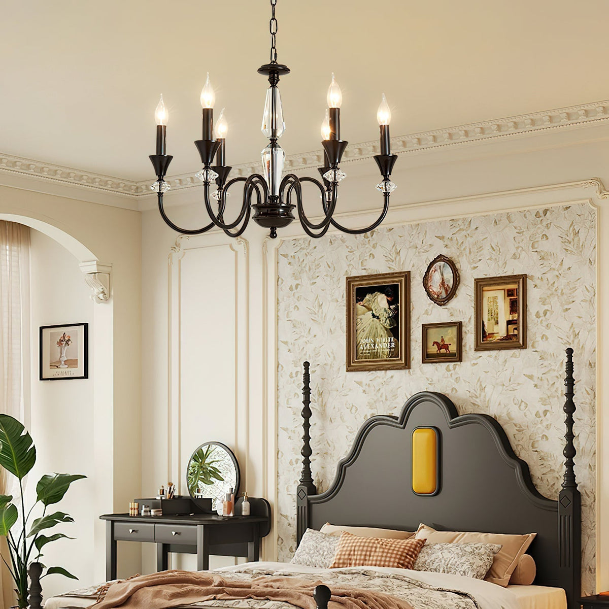 Selivora Kronleuchter Schwarz & Kristall Candelabra