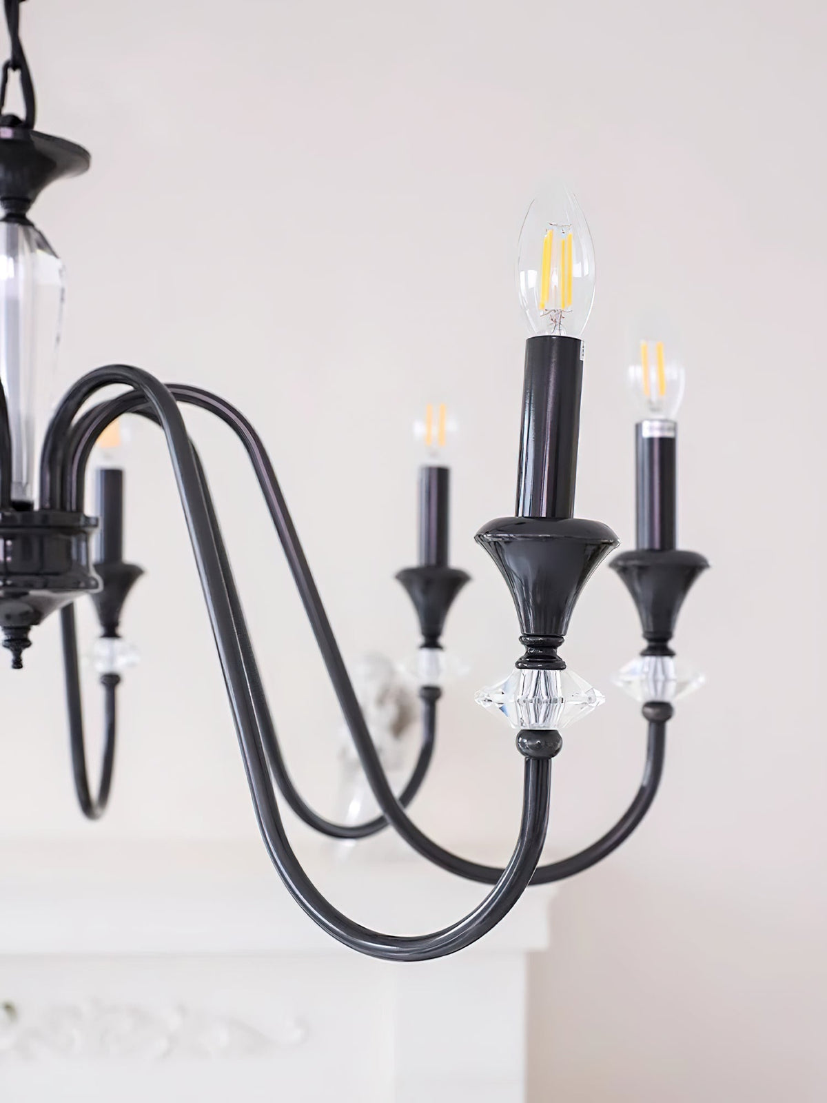 Selivora Kronleuchter Schwarz & Kristall Candelabra