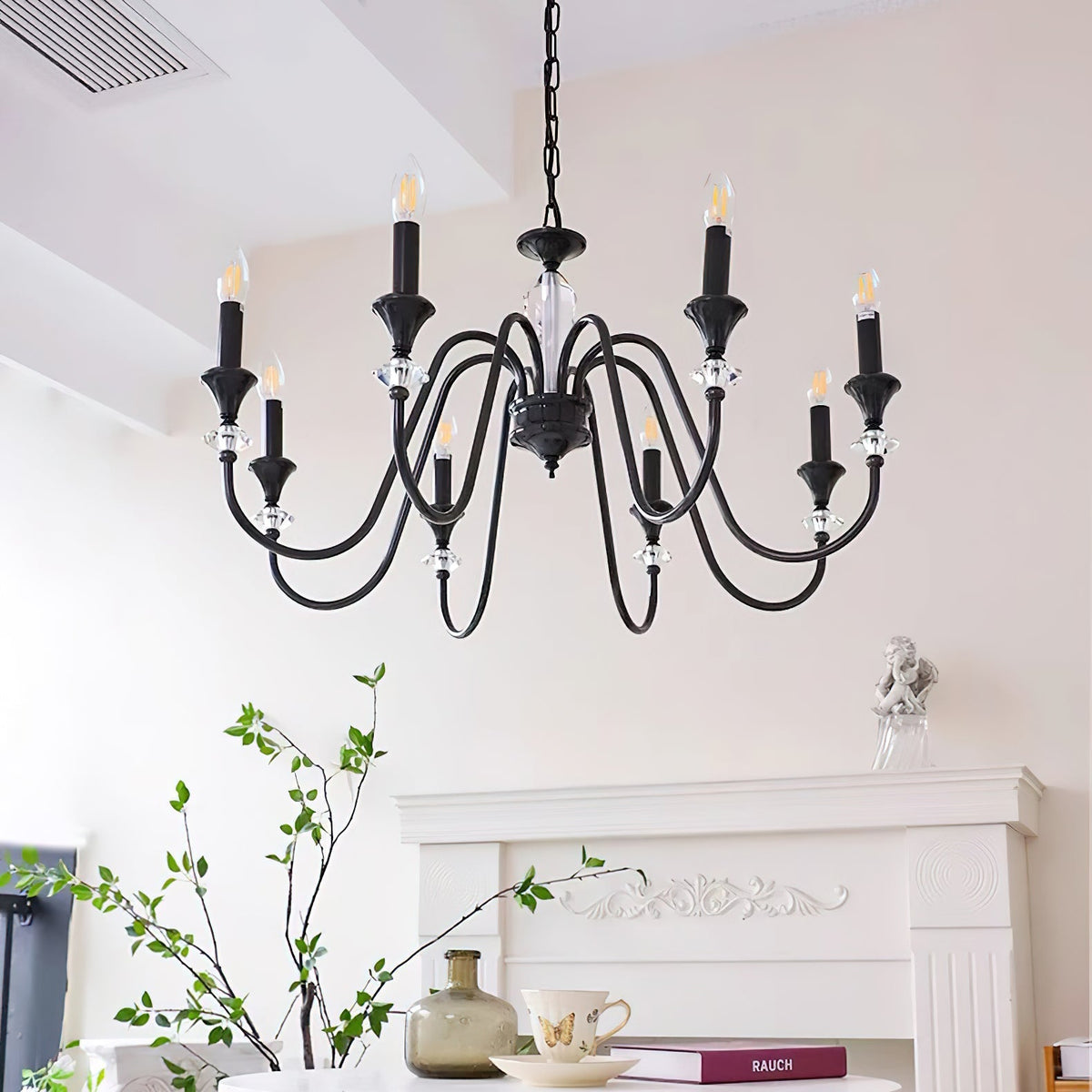 Selivora Kronleuchter Schwarz & Kristall Candelabra