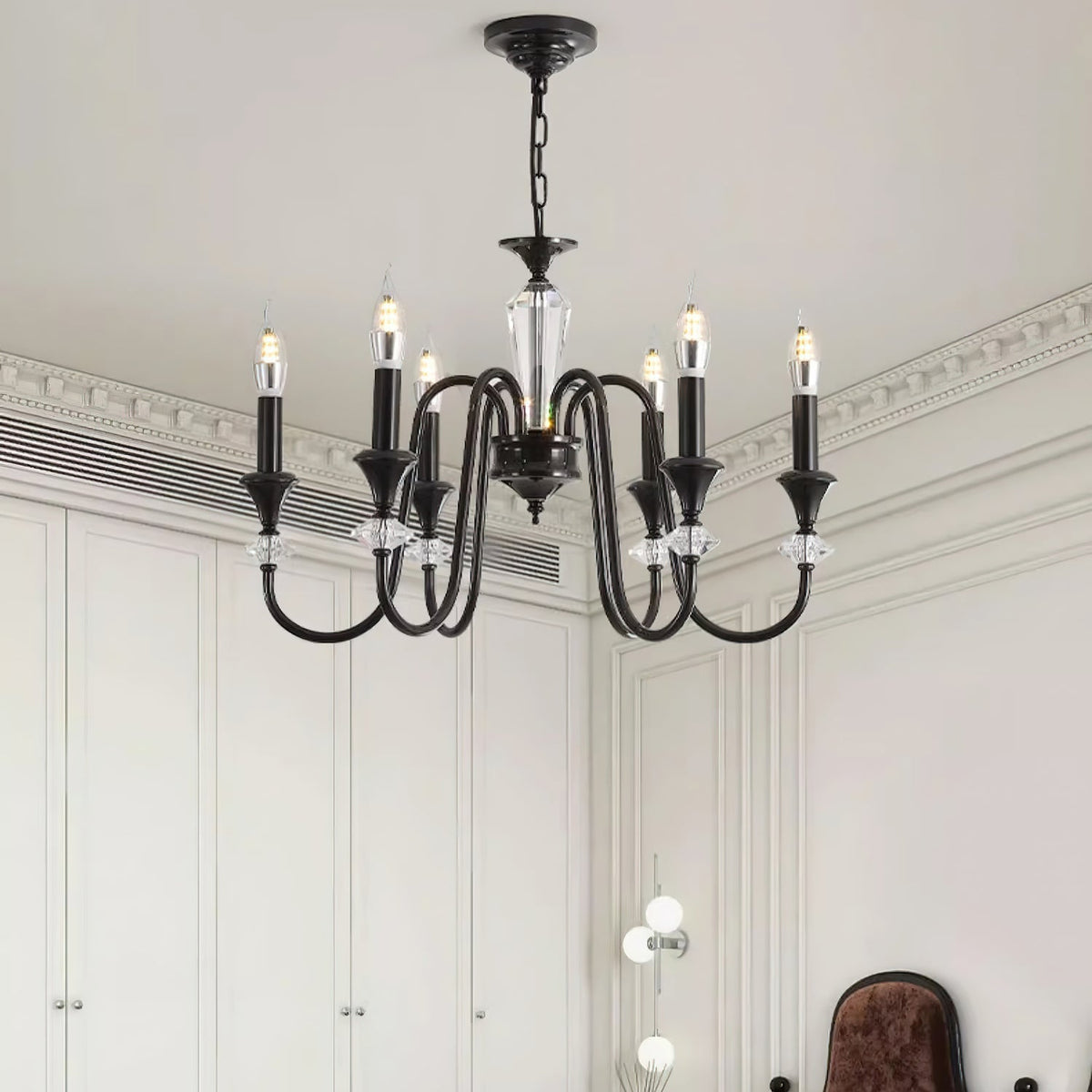 Selivora Kronleuchter Schwarz & Kristall Candelabra