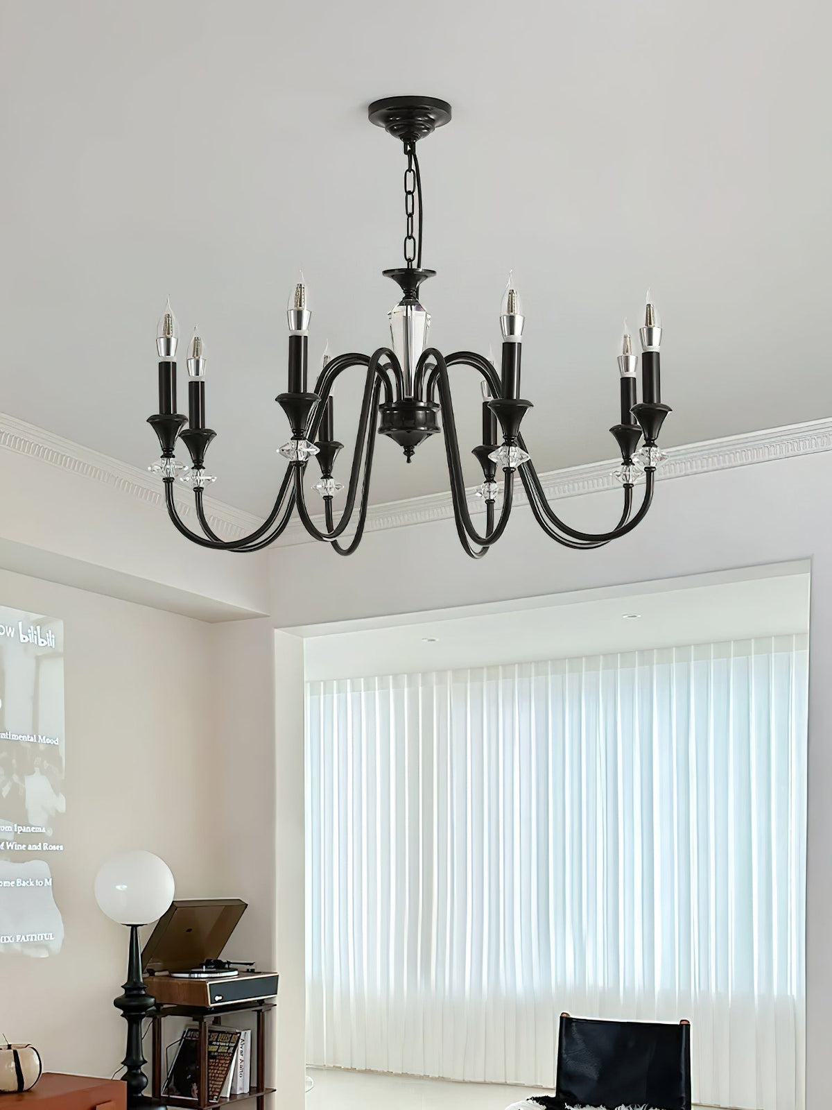 Selivora Kronleuchter Schwarz & Kristall Candelabra