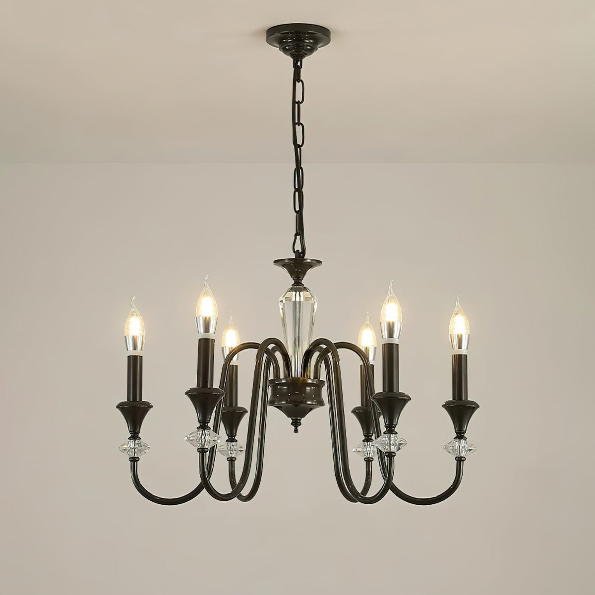 Selivora Kronleuchter Schwarz & Kristall Candelabra