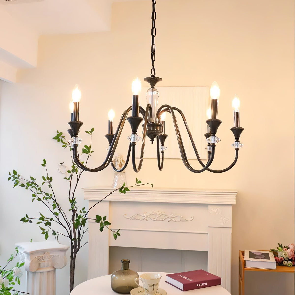 Selivora Kronleuchter Schwarz & Kristall Candelabra