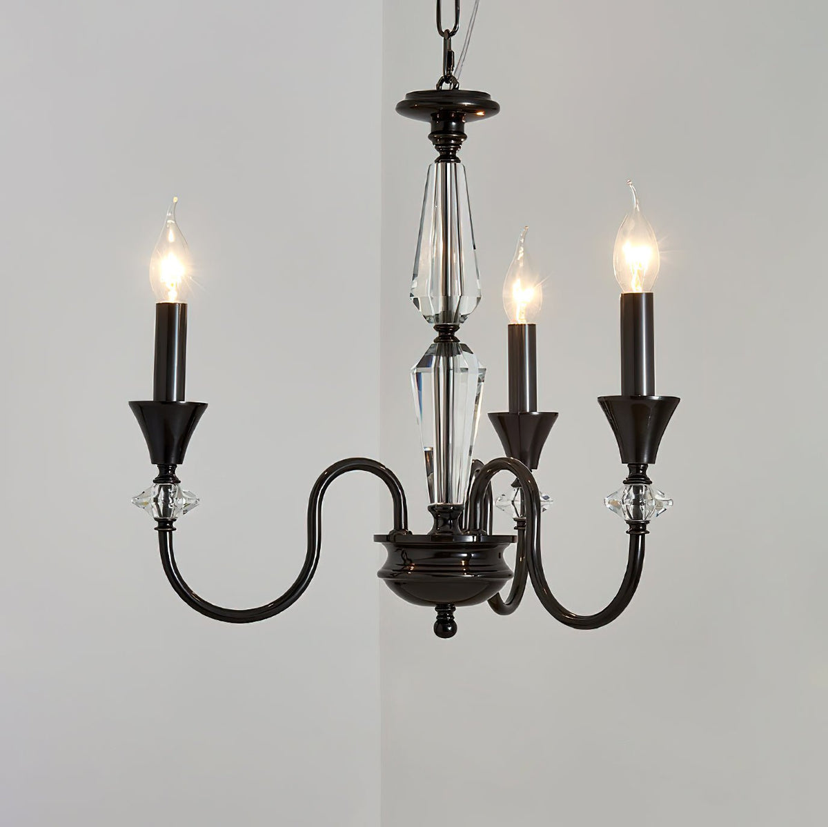 Selivora Kronleuchter Schwarz & Kristall Candelabra