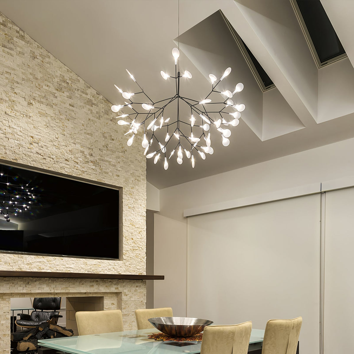 Kronleuchter Schwarze LED-Kronleuchte Firefly