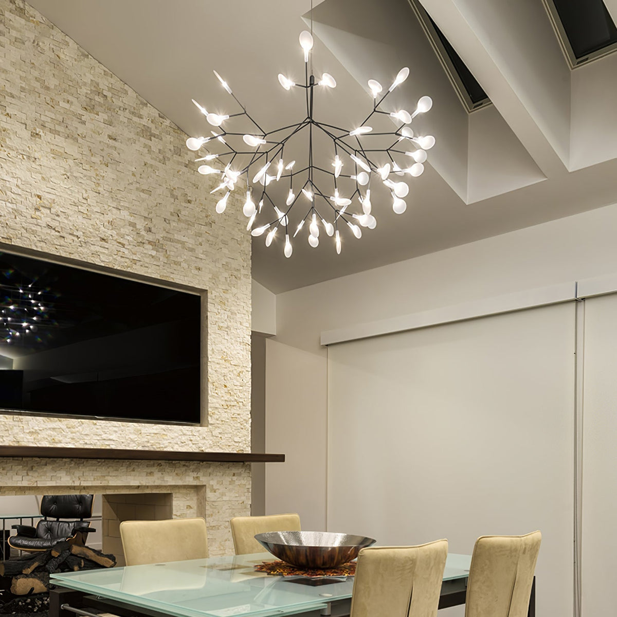 Kronleuchter Schwarze LED-Kronleuchte Firefly