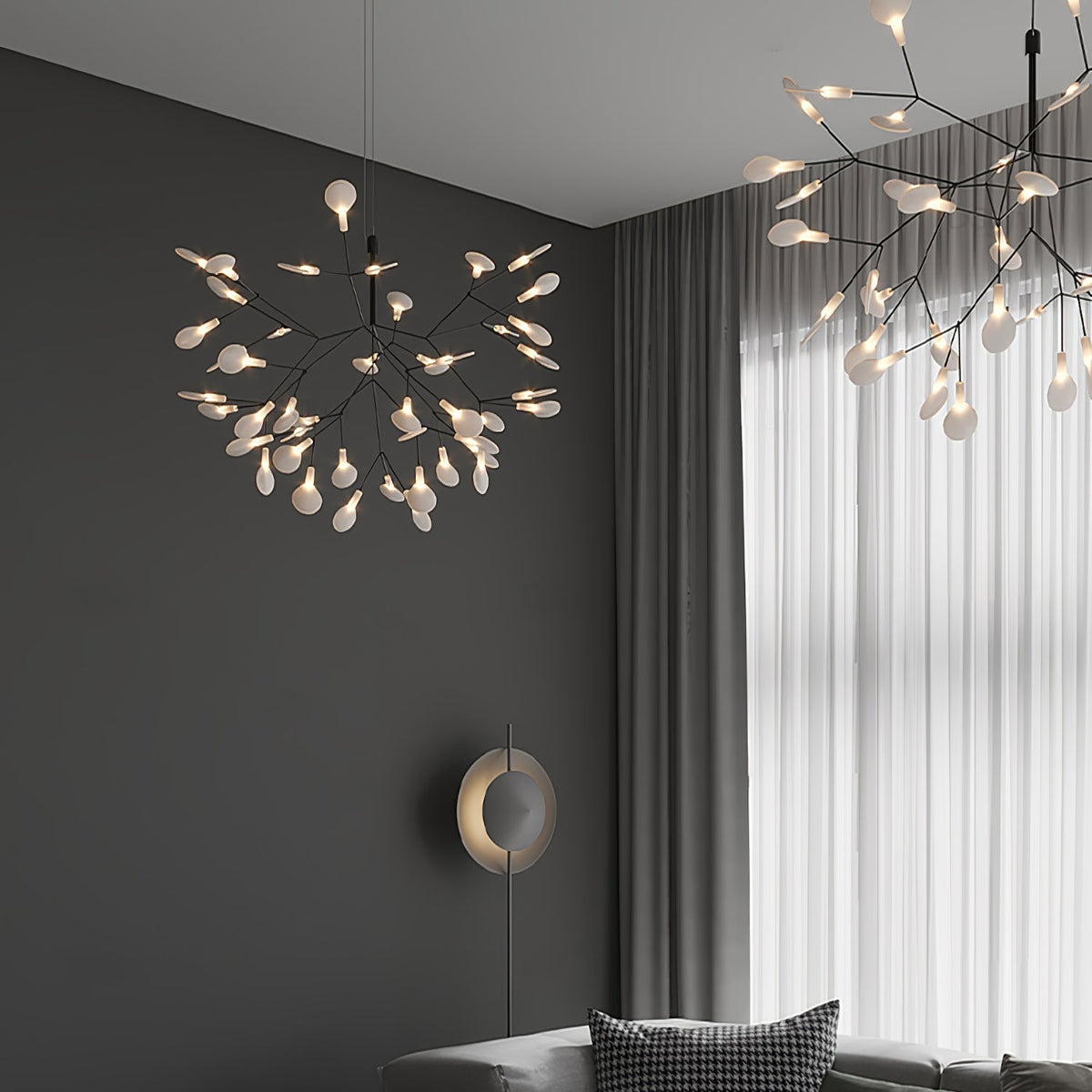 Kronleuchter Schwarze LED-Kronleuchte Firefly