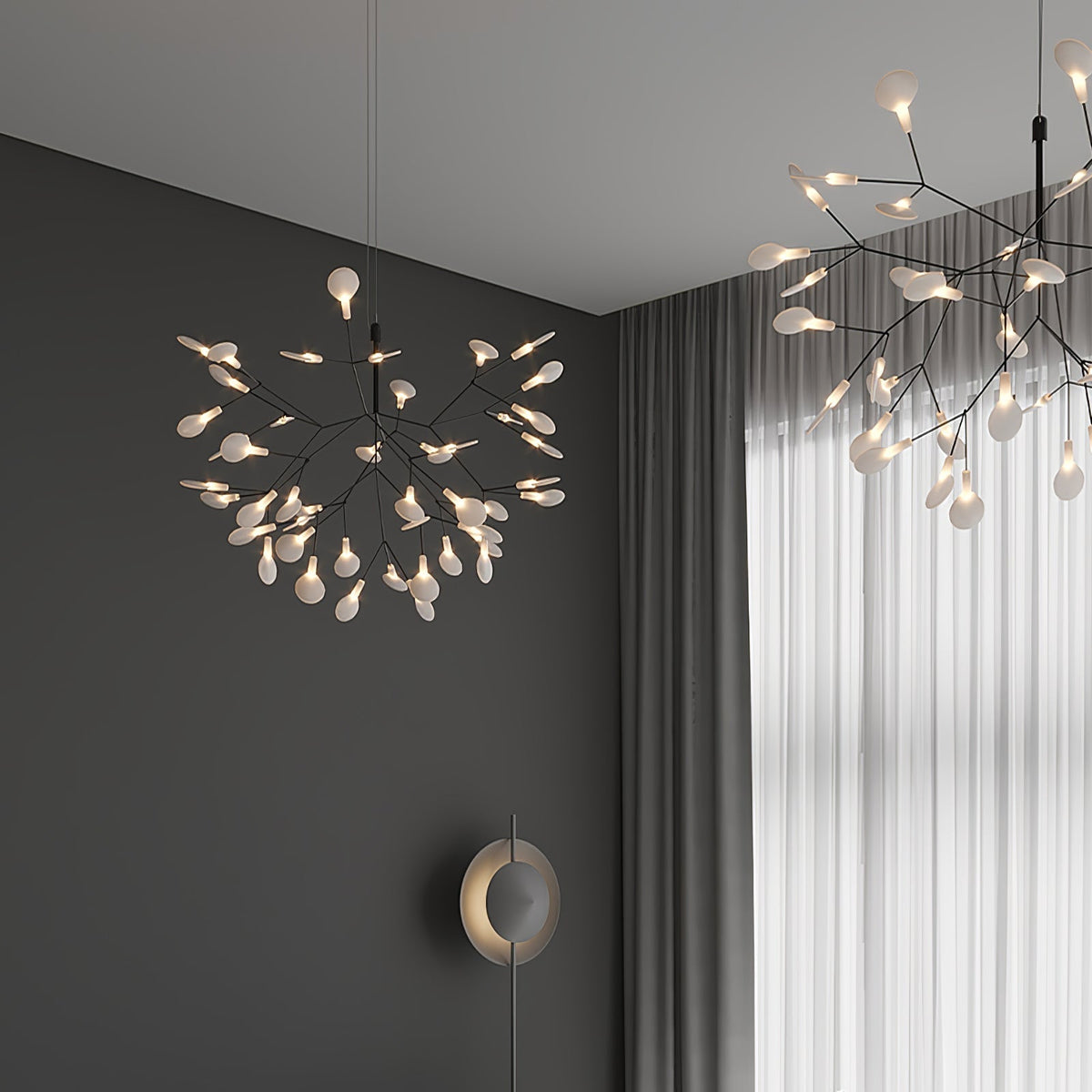 Kronleuchter Schwarze LED-Kronleuchte Firefly