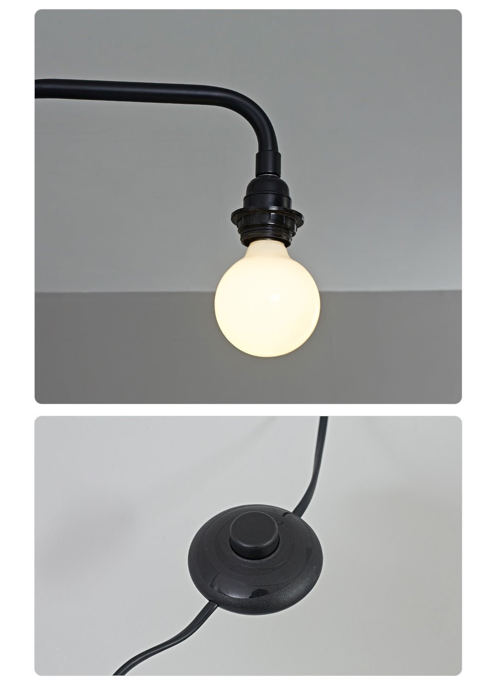 Schwarze Wandleuchte mit verlängerbarem Arm